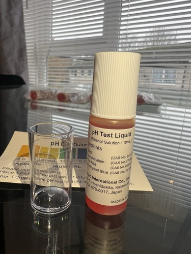 Test liquid drops - , made